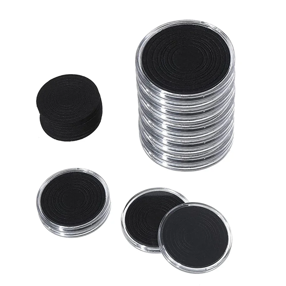 収納ケース+ラウンドケース 27mm 30mm コインケース カプセルホルダー クリア プラスチック ラウンド 収納ボックス (色: 長方形クリア プラスチック収納ボックスコレクションのための 100 個 27 ミリメートル/30 ミリメートルコインカプセルホルダーまたは 5 個 27 ...