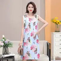 Summer Middle-Aged and Elderly Cotton Silk Nightgowns Pajamas Women's Dresses Large Size Mother's Casual Nightgowns Homewear - Image 6