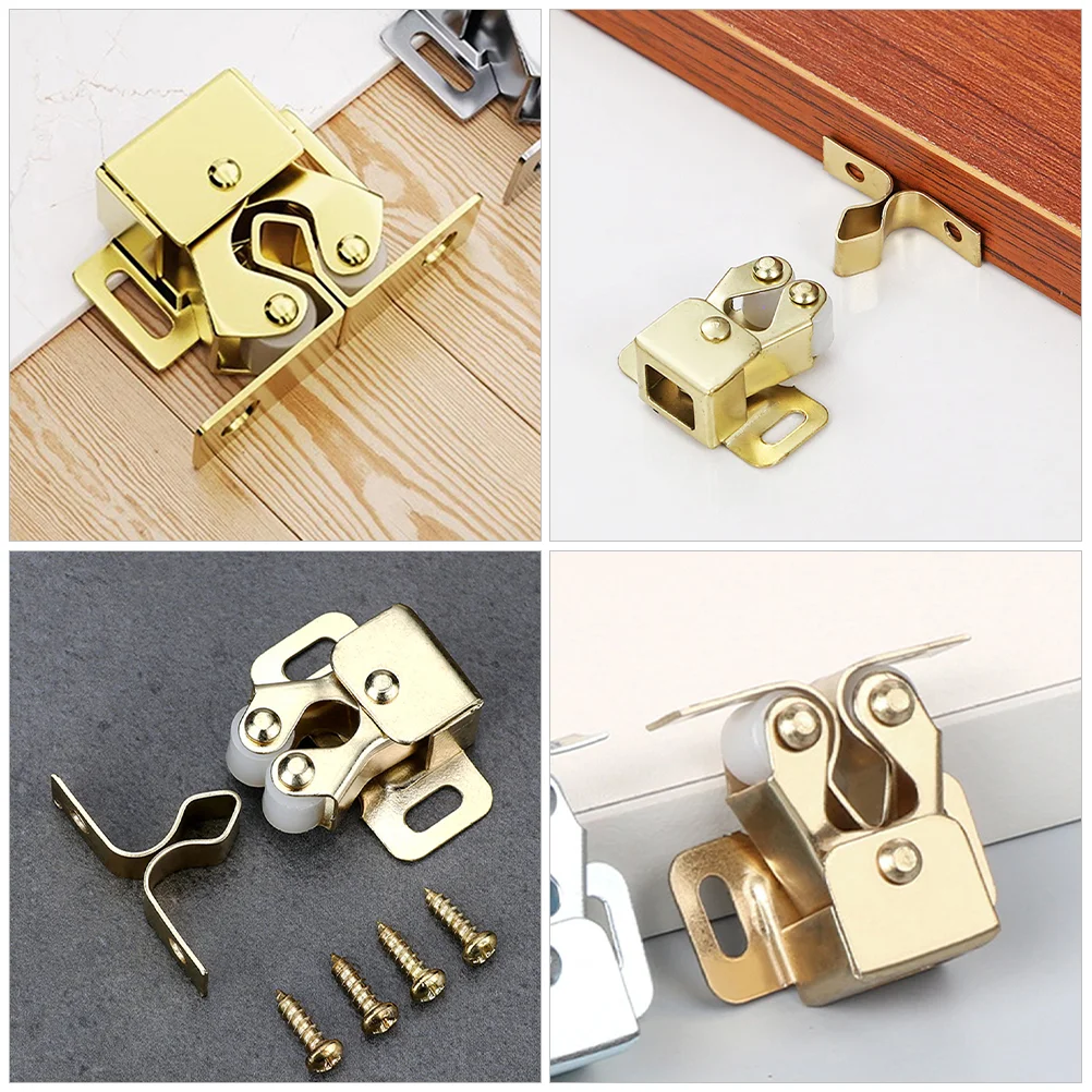 6Pcs Heavy Duty Double Ball Roller Catches Metal Cabinet Latches Cupboard Door Catch Easy to Install and Use magnetic cabinet latches cabinet door latch