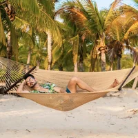 Lazy Daze 10 FT Double 2 Person Caribbean Rope Hammock, Hand Woven Polyester Hammock with Spreader Bars 2