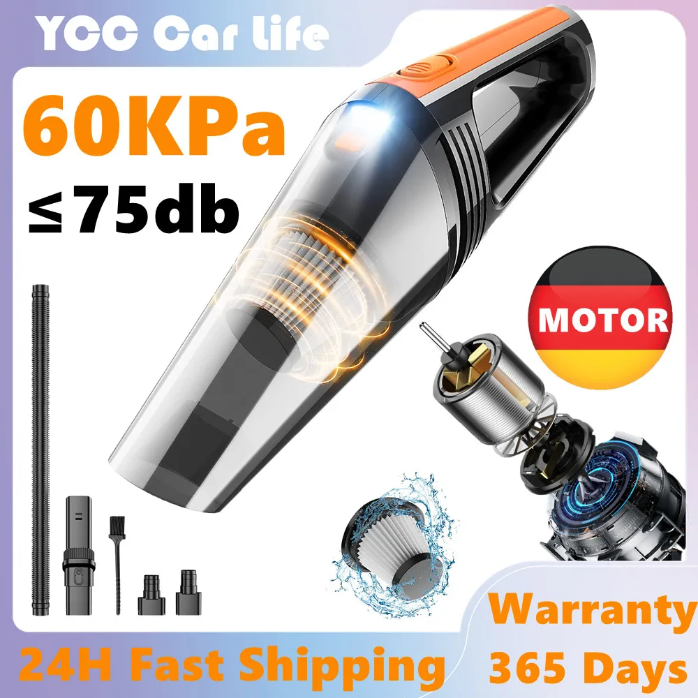 60000pa Wireless Car Vacuum Cleaner Handheld Mini Lightweight