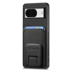 Luxury Leather Card Stand Back Panel Cover for Pixel Pro - Premium Protective Case (Black)