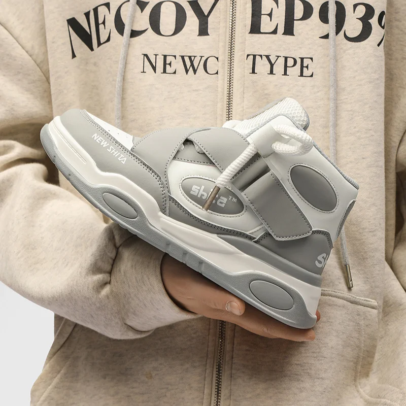 High Quality Leather Sneakers Men Fashion Platform High Top Women Sports Shoes Streetwear Outdoor Casual Men's Skateboard Shoes