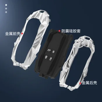 Copri chiave auto in lega di zinco per Renault Koleos Kadjar Scenic Megane Sandero Espace Clio Captur Kangoo Laguna Talisman Twingo - Copri chiave auto in lega di zinco per Renault Koleos Kadjar Scenic Megane Sandero Espace