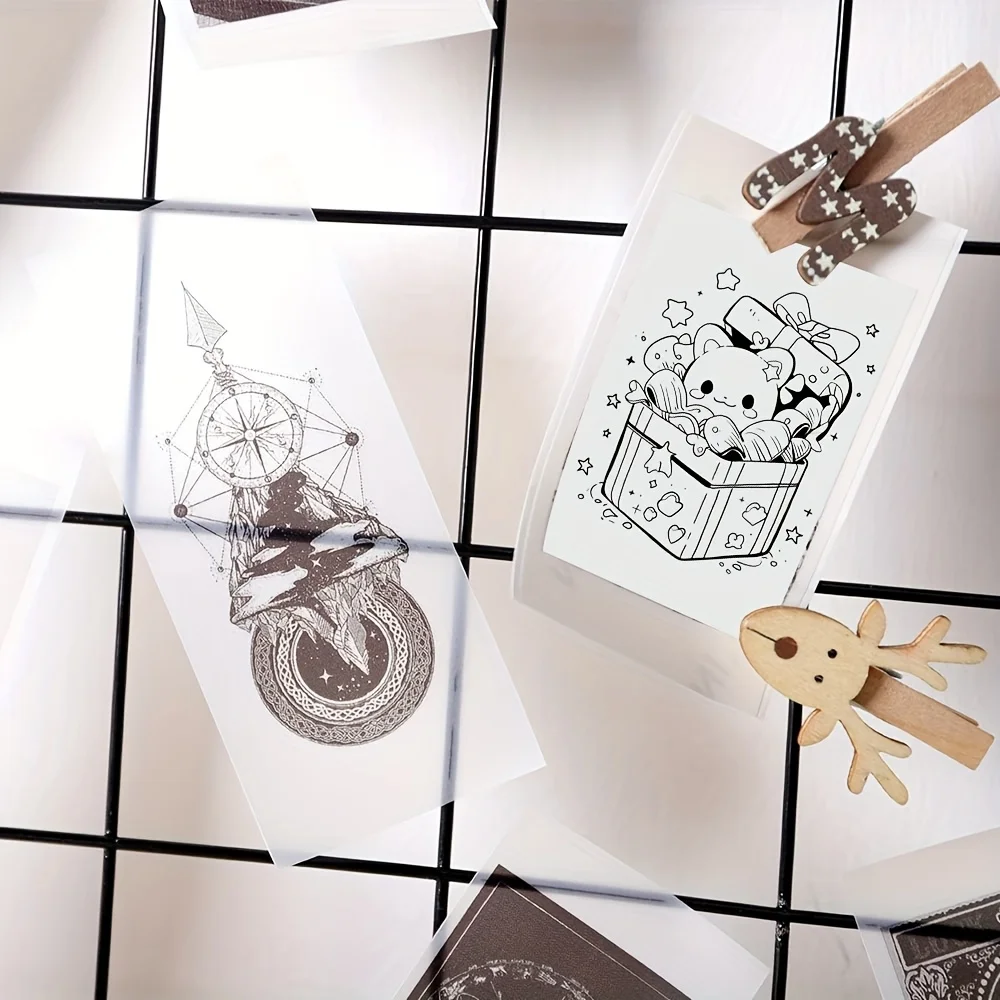 Clear Self-Adhesive Thermal Printer Paper - 57mm Transparent Stickers for Mini Portable Wireless Receipt Printers, HD Print