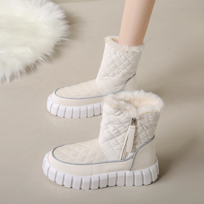 

Plus Size 42 Women Shoes 2023 New Height-increasing Thick Sole Winter Women's Boots Plush Warm Ladies Snow Boots Botas De Mujer