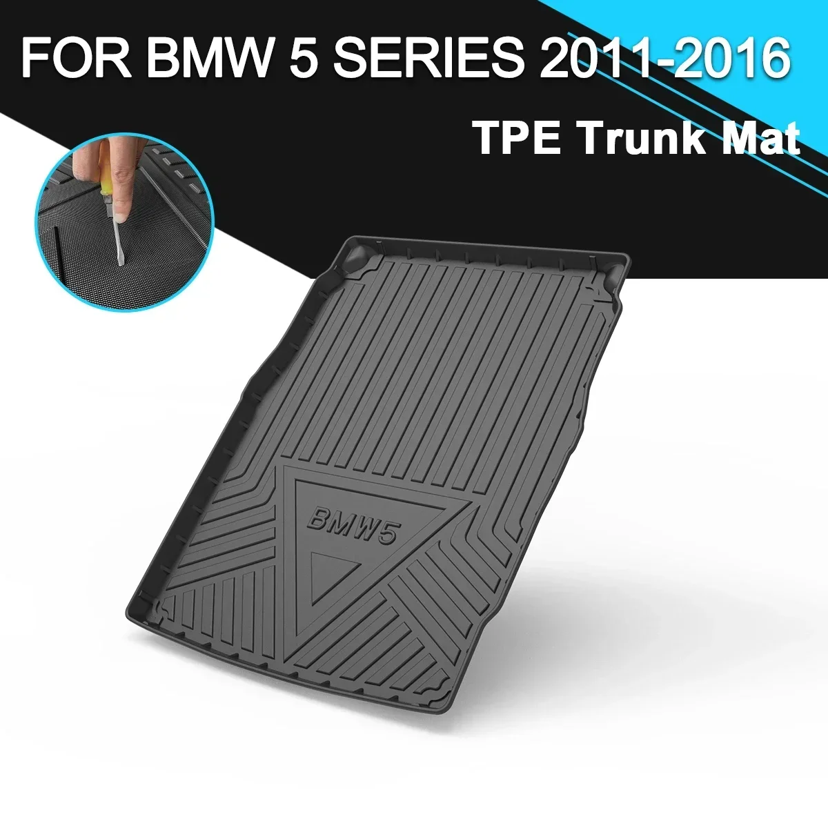 

Коврик для багажника автомобиля, водонепроницаемый нескользящий резиновый коврик для груза из ТПЭ, автомобильные аксессуары для BMW 5 серии 2011-2016