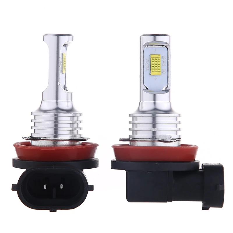 2개 H8 H9 H1 H3 LED H11 9005 HB3 9006 HB4 자동차 CSP LED 안개등 전조등 전구 노란색 파란색 흰색 자동차 안개등 주간 주행등