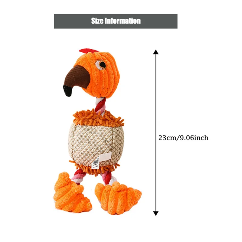 Plush Dog Toys for Small Large Pets Funny Bird Shaped Dogs Squeak Chew Ropes Toy Pets Interactive Supplies 5