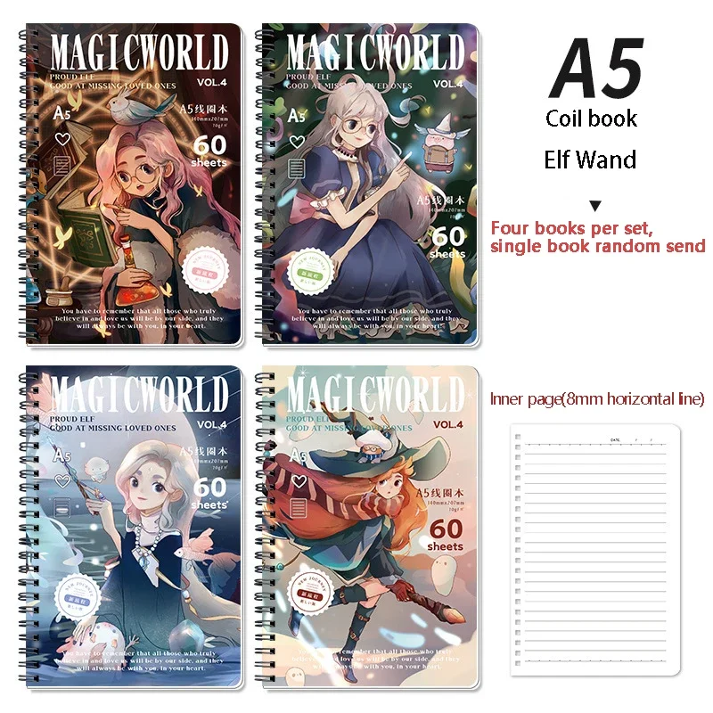 thumbnail image 1 of CHEN LIN Little Fresh A5/B5 Cuaderno de hojas sueltas con degradado, carpeta desmontable, cuaderno rayado, cuaderno de notas en espiral, útiles escolares, 1 of 5