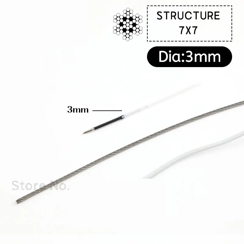 Premium 10M Flexible Stainless Steel Fishing & Lifting Wire Rope Cable