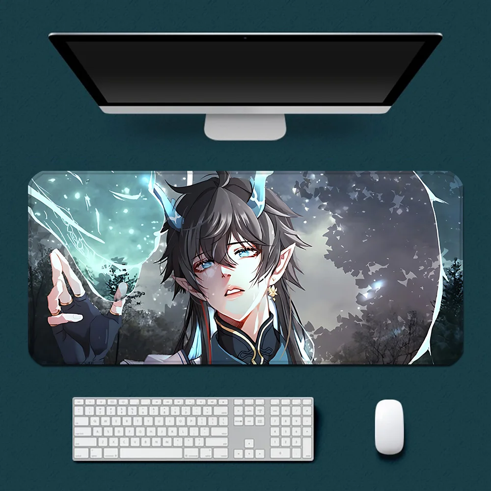 ゲーマー用の滑り止めマウスパッド,HD印刷,ロックエッジ,キーボード