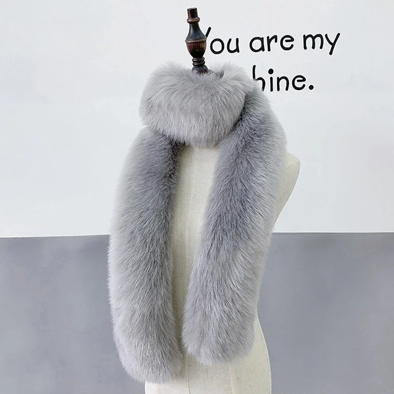 New Long Faux Fur Scarf Winter Women Scarf Fur Scarves Girl Ladies Warm Neck Warmers Shawl Decor Fluffy Shawl Wrap Luxury
