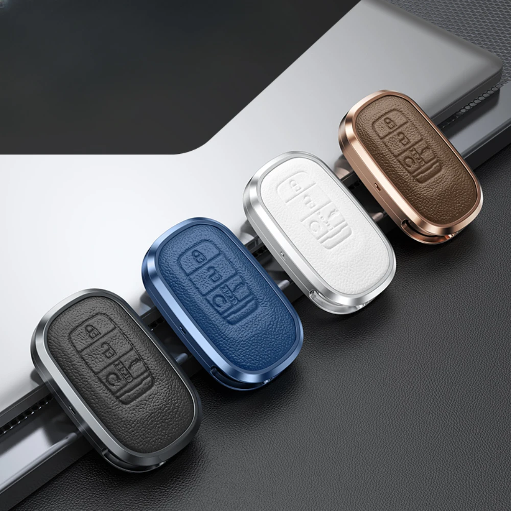 

Alloy Leather Car Key Case Cover Shell Protector for Honda Civic 11th Gen Accord TYPE R Vezel HR-V CRV 2022 Protector Accessory