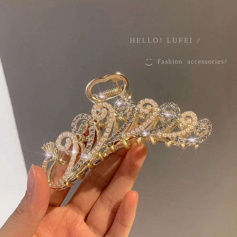 Gold Color Peacock Hair Clip Fashion Animal Acrylic Zircon Crystal Hair