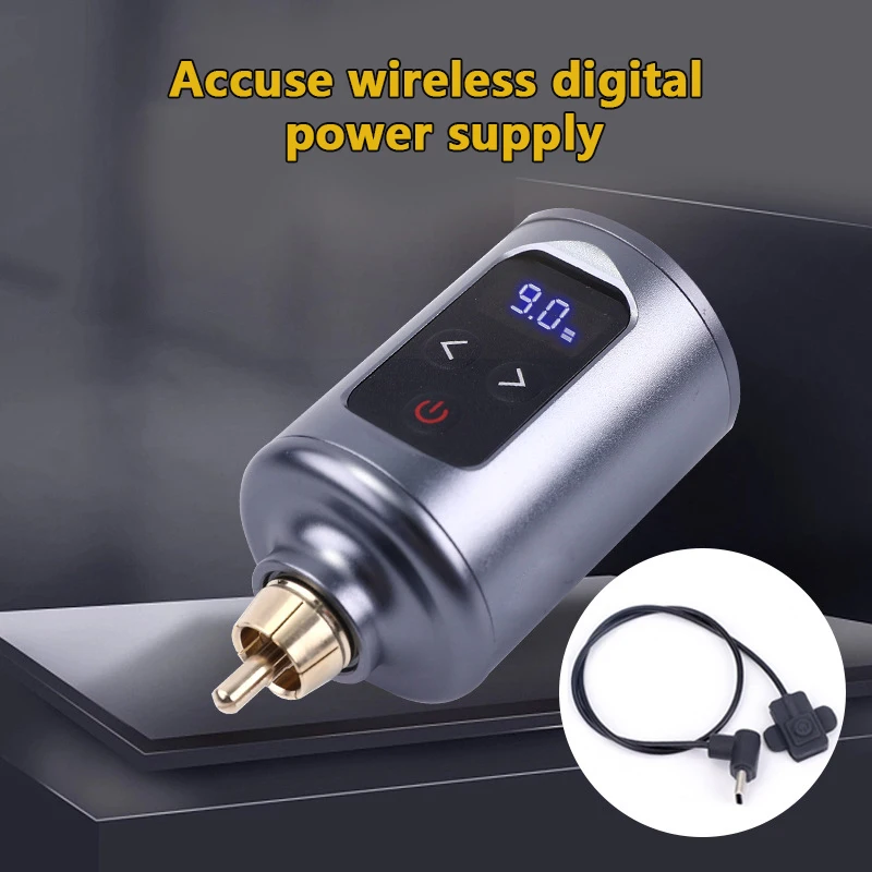 Wireless Battery Portable Tattoo Power Supply RCA Interface LED Digital Display Fast Charging For Rotary Tattoo Pen Machine