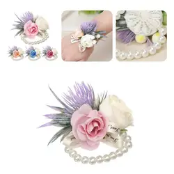 Corsage flor muito requintado elegante para o casamento baile aniversário noivado pulso flor de pulso flor corsage flor