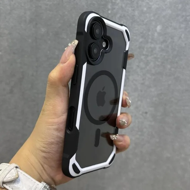 Hit Color Magnetic For Magesafe Wireless Charge Case For iPhone 17 Pro 16 13 14 12 15Pro Max Transparent Shockproof Bumper Cover