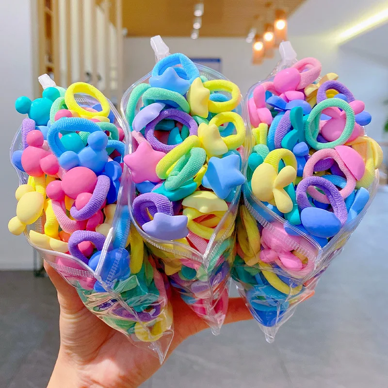 10Pcs Cute Cartoon Elastic Hair Bands Girls Colorful Nylon Bow Animal Headband Children Ponytail Holder Scrunchie Kids Ornaments fox kite flying toys for children kites factory animal kites line cartoon kites ripstop nylon wind surfing flies powerline toys