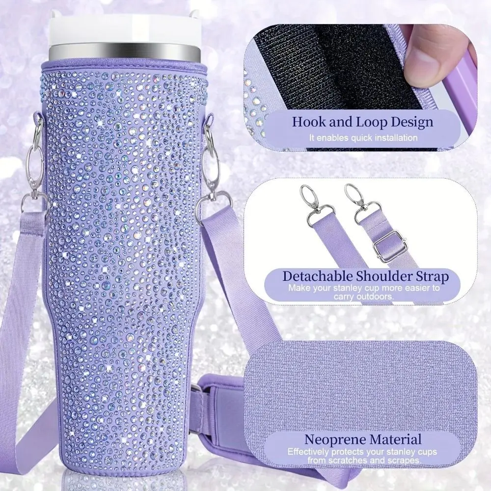 Portable Cup Sleeve Fashion Adjustable Shoulder Strap Sling Water Bottle Bag Holder Cup Covers