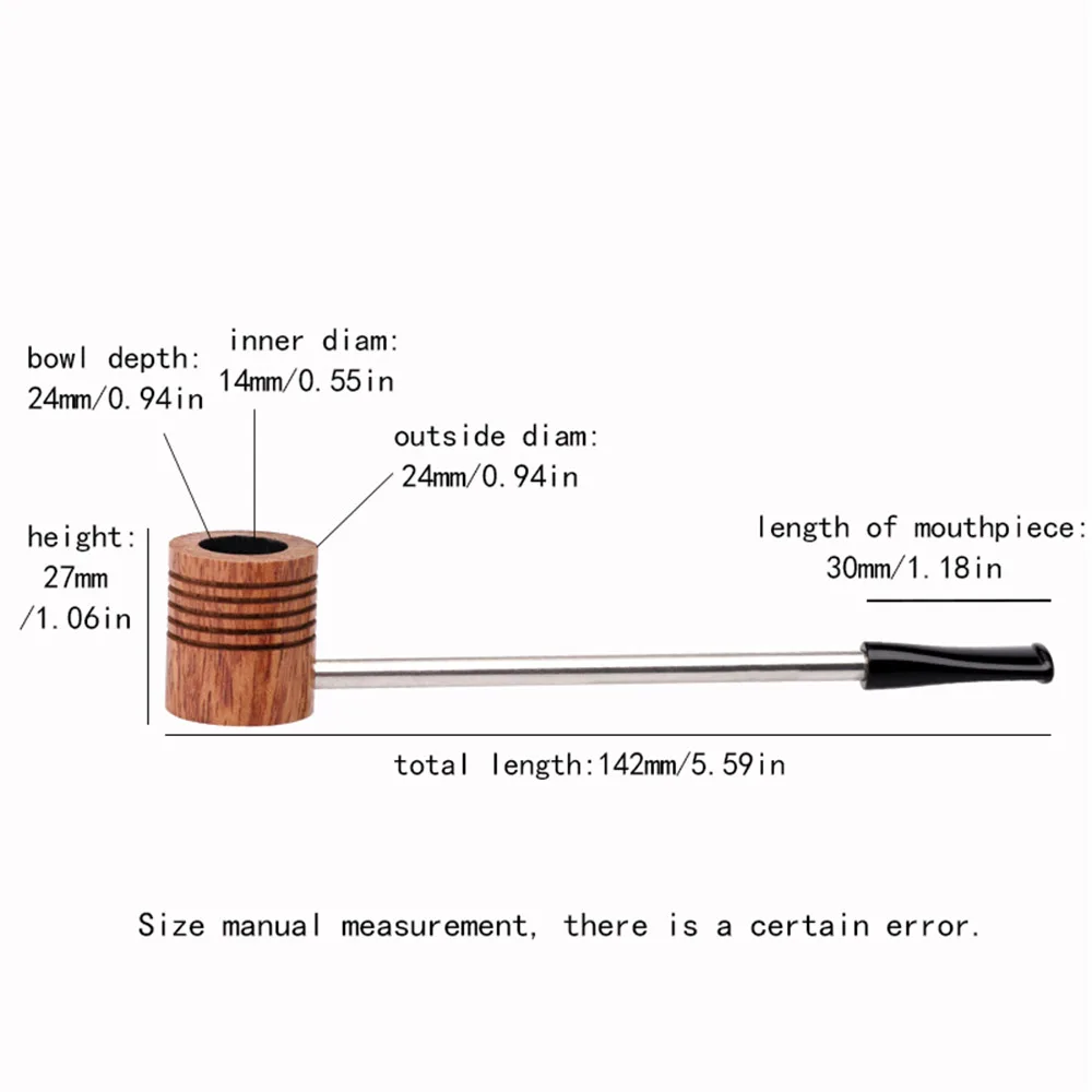 JIBILL Popeye pipe Imported sandalwood Wood Pipe Portable tobacco Pipe Herb Removable Pipes father day Gifts Wood color
