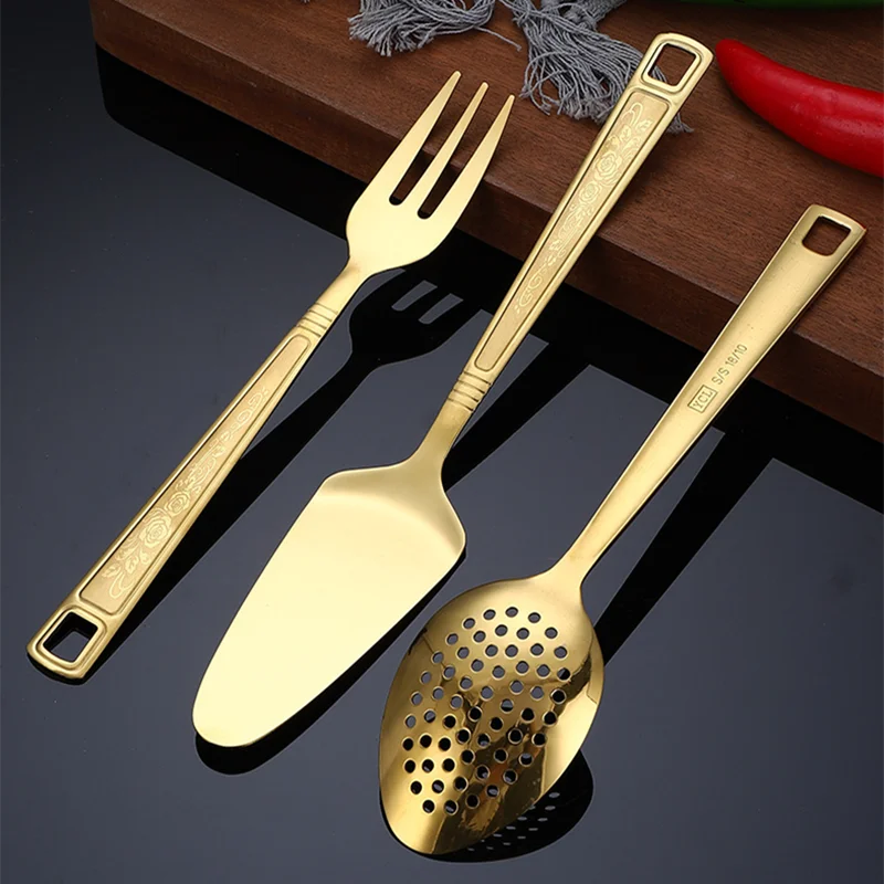 Gold Cooking Utensils Set, Stainless Steel 7 Pieces Kitchen Utensils  Set,with Utensil Holder, Dishwasher Safe, Easy To Clean - Cooking Tool Sets  - AliExpress