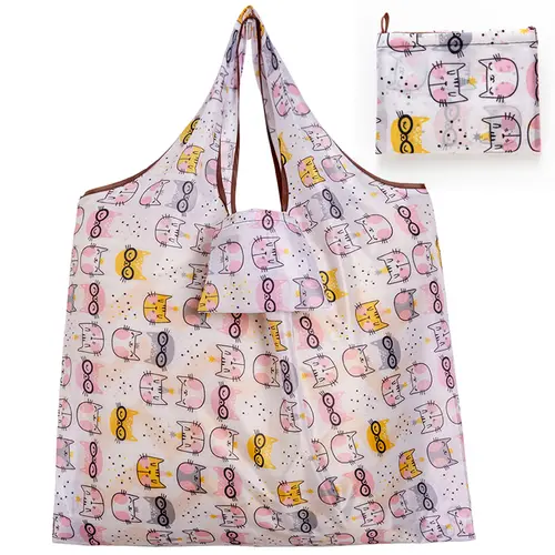 Big Size Thick Nylon Large Tote ECO Reusable Polyester Portable Shoulder Women's Handbags Folding Pouch Shopping Bag Foldable - Image 13
