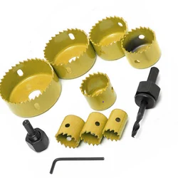 11Pcs/Box Carbon Steel Hole Saws Drill Tool Kit 19-64mm Wooden Cup Saw Steel Cutter Drill Bit For Cutting Wood Aluminum Plate