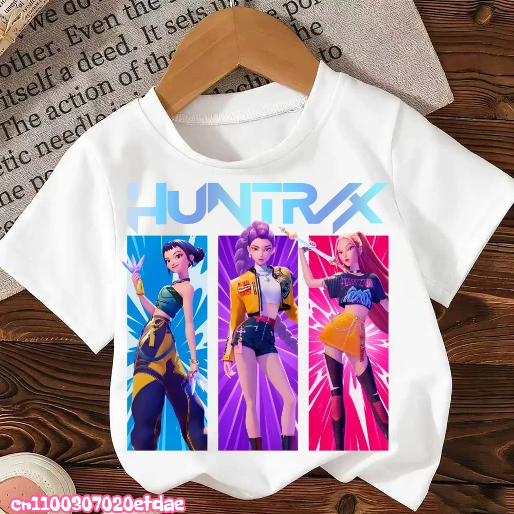 Kpop chasseurs de démons dessin animé t-shirt Harajuku Cool enfants T-shirts coton été hauts Saja garçons tenues cadeau bébé fille garçon vêtements