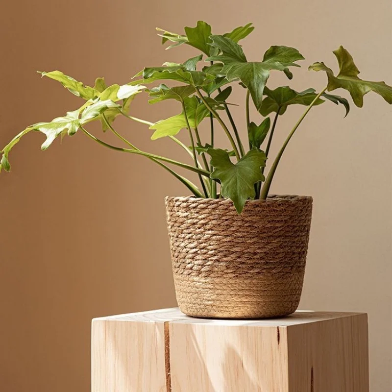 Flower Pot Woven Home Accents Decor Storage Basket Household Decorative