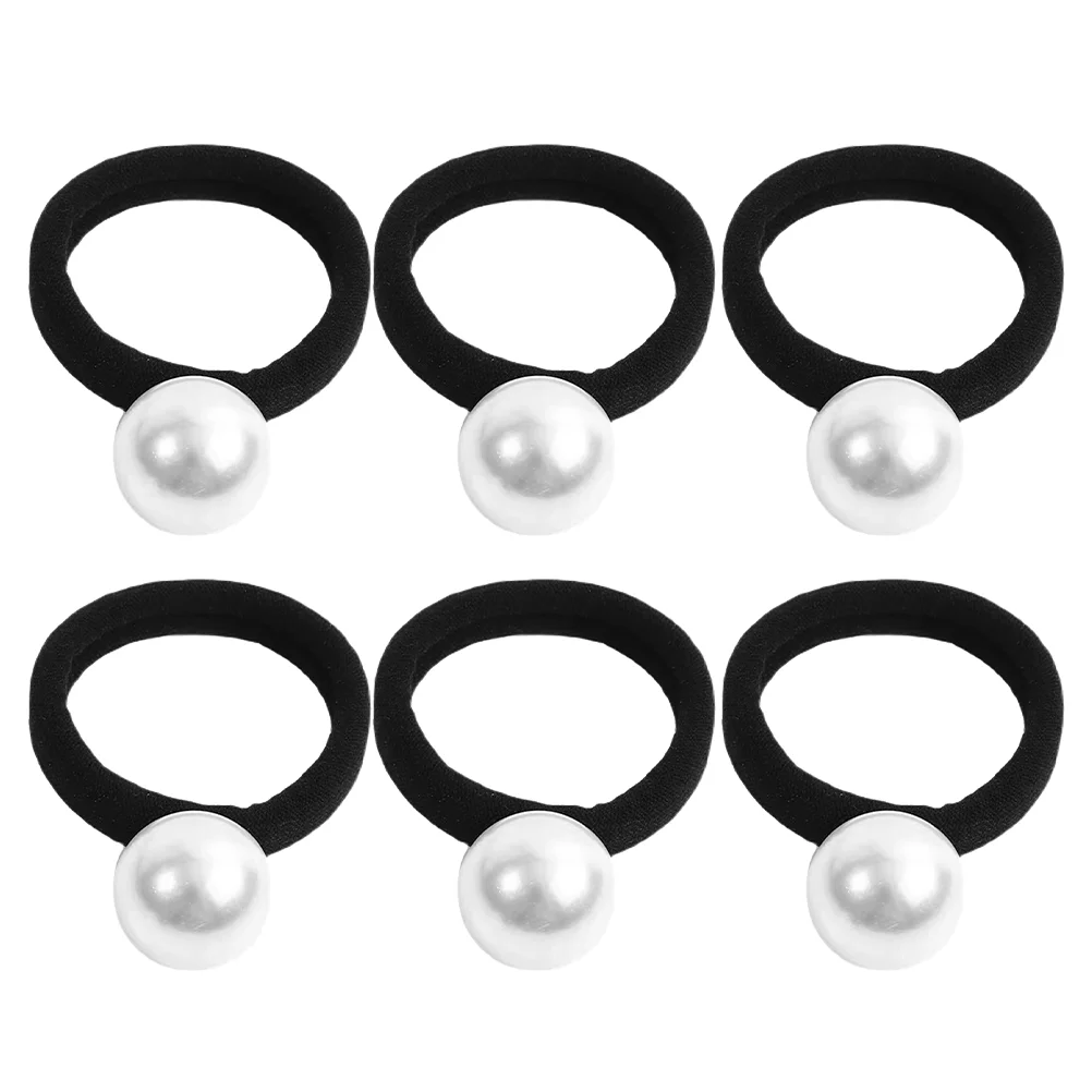 

6 Pcs Hair Tie Ties for Braids Thin Mini Elastic Women Ponytail Braided Headgear Pearl Accessories