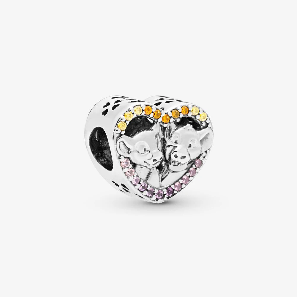 Fit Bracciali Con Ciondoli Pandora Originali Disney The Lion King Simba E Nana Heart Charm Jewelry Berloque