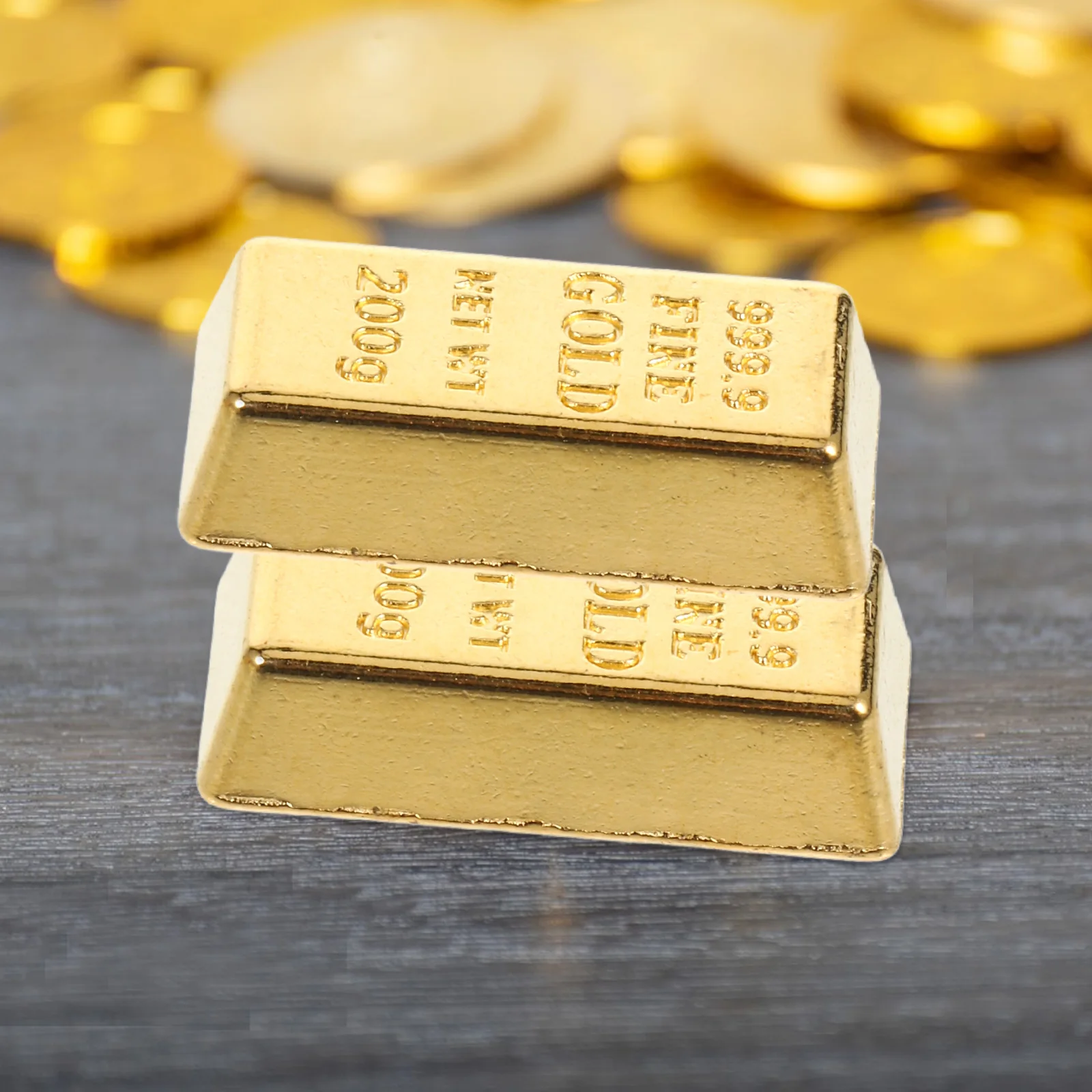 10Pcs Simulated BRIC Model House Toys Tiny Miniature Small Bullion Doll House Gold Bars Model Miniature Layout Gold Bars Hollow miniature figurines miniature ornament miniature house kit gold ingot ornament