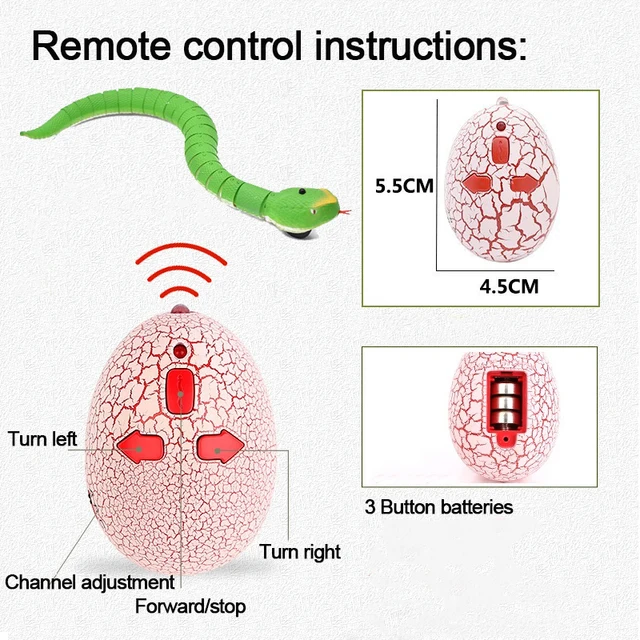 RC Remote Control Snake Toy For Cat Kitten Egg-shaped Controller Rattlesnake Interactive Snake Cat Teaser Play Toy Game Pet Kid 5