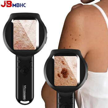 Analizzatore di pelle per microscopio digitale portatile Fotocamera per microscopio portatile tascabile con schermo da 2,8 pollici per la pelle dei capelli dei gioielli con monete