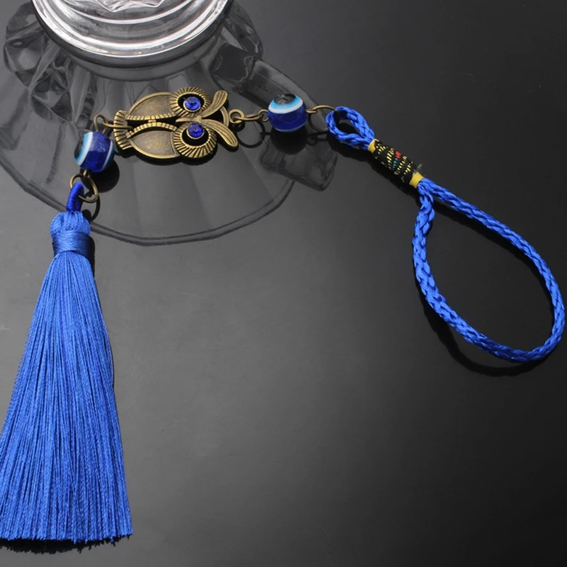 Turkish Blue Evil Eye Amulets Wall Hanging Pendant Home Decor Owl Tassel Ornament Home Car Protection Good Luck Blessing Gift 3