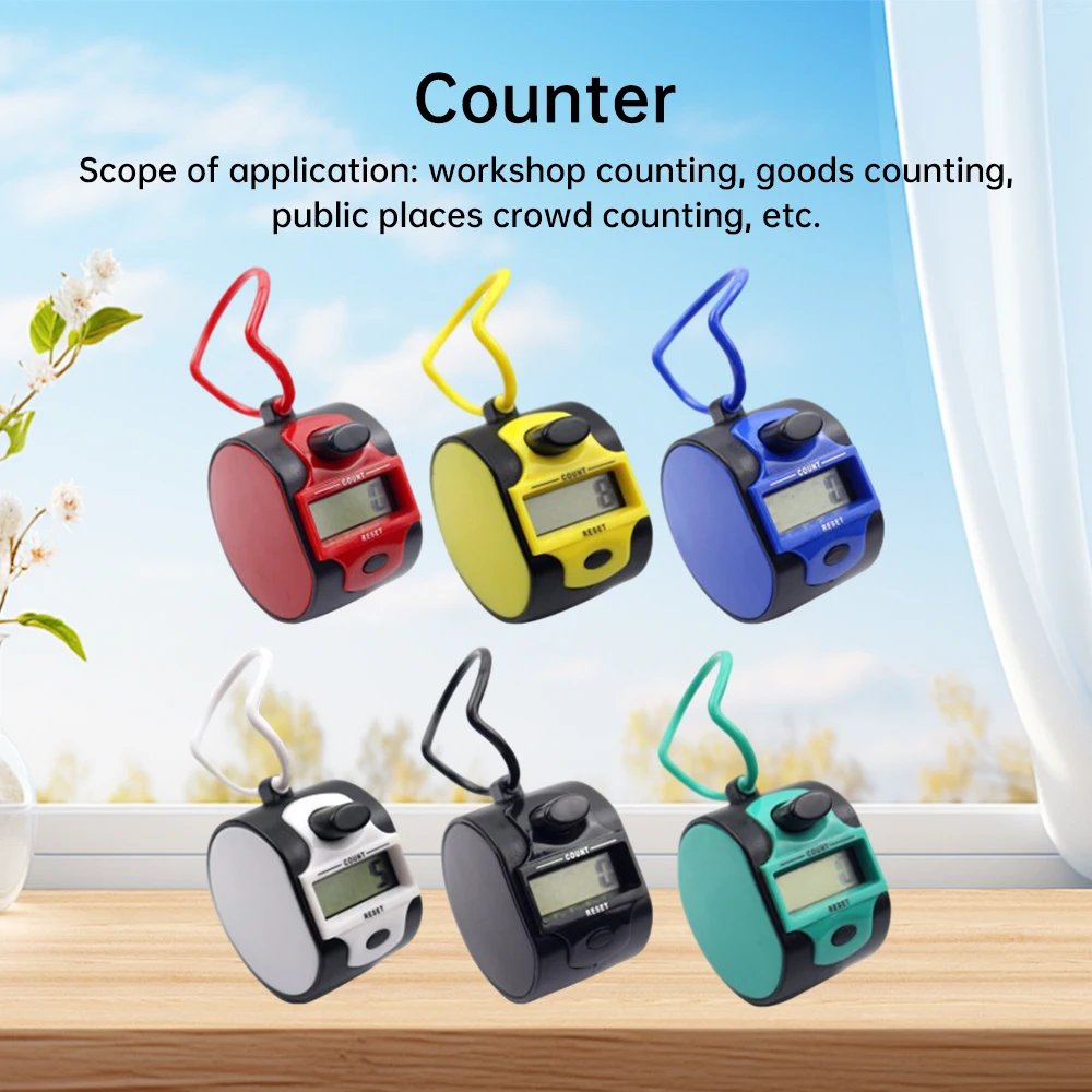 Handheld 5 Digital Tally Counter Mechanical Manual Palm Clicker Number Count LCD Electronic Sports Counting Tool