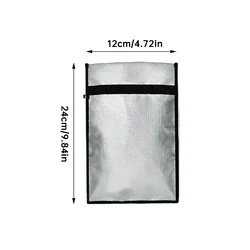 Signal Blocking Faraday Bag with Strap - Anti - Hacking, EMI Shielding & Reusable Pouch (Grey - S- 12x25cm)