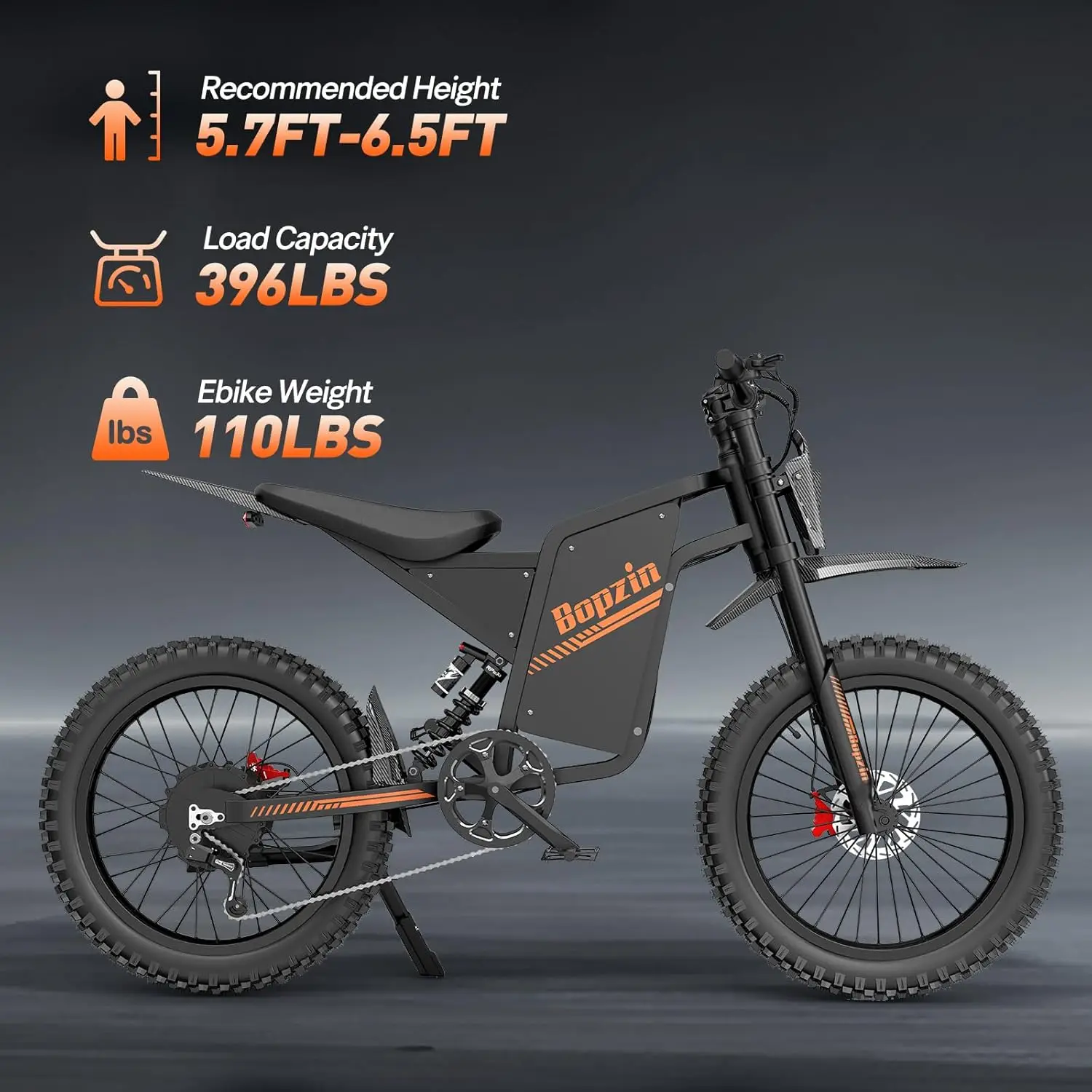 Electric Dirt Bike for Adults 45 MPH 20"/25" Fat Tire 3000W Electric Motorcycle 60V 35AH Dual Hydraulic Brakes Full Suspension