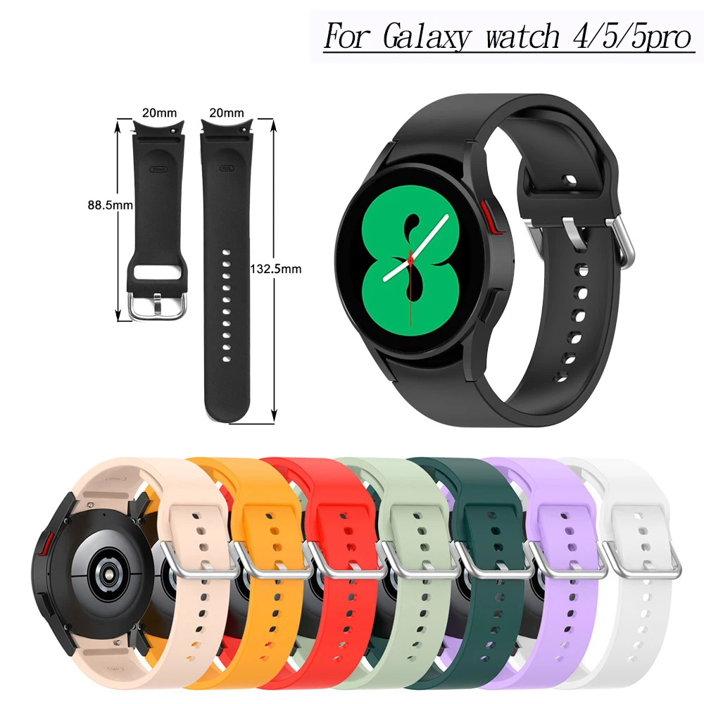 Cinturino In Silicone Da 20Mm Per Samsung Galaxy Watch 5 4 40Mm 44Mm 5 Pro Smartwatch Bracciale Sportivo Per Galaxy Watch4 Classic 46Mm 42Mm