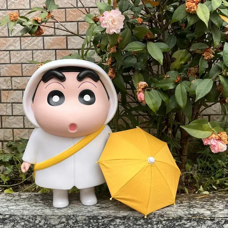 

40cm Crayon Shin-chan Large Raincoat Figure Series Model Car Ornament Doll Collection Decoration Anime Limited Birthday Gifts