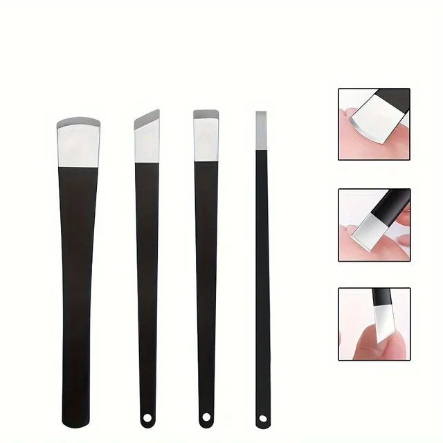 Set di coltelli per pedicure da 4 pezzi, kit per la rimozione dell'unghia del piede incarnita, strumenti per rasoio per calli per pedicure, raschietto per piedi professionale per la cura del piede 2