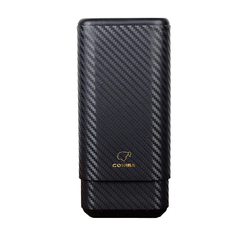 

Travel Cigar Case - Three Cedar Wood Cigar Tubes with Carbon Fiber Exterior Portable Cigar Accessories