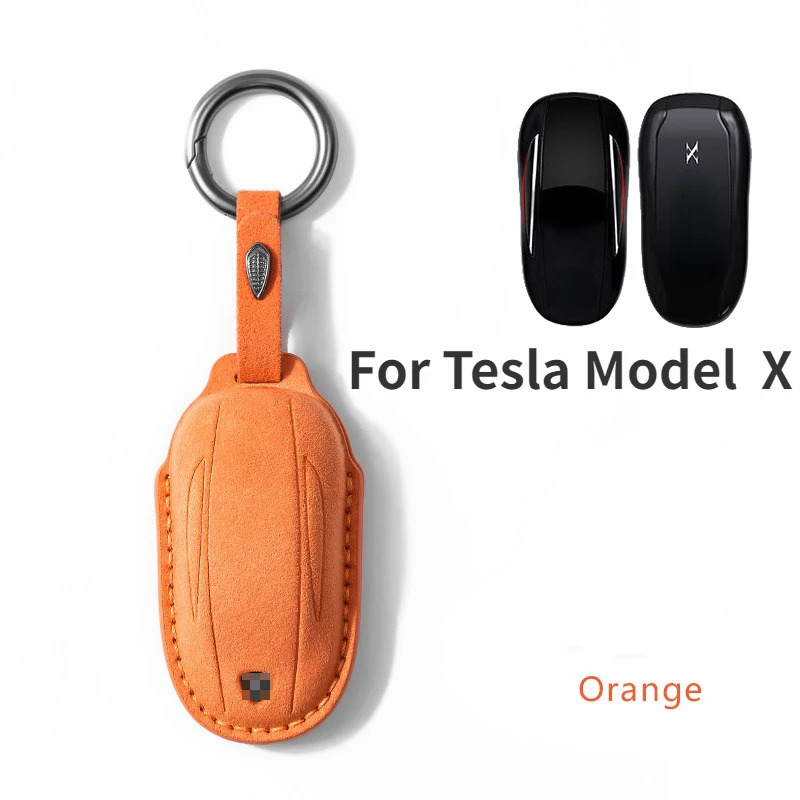 Luxurious Suede Car Key Case with Keychain and Button Protector