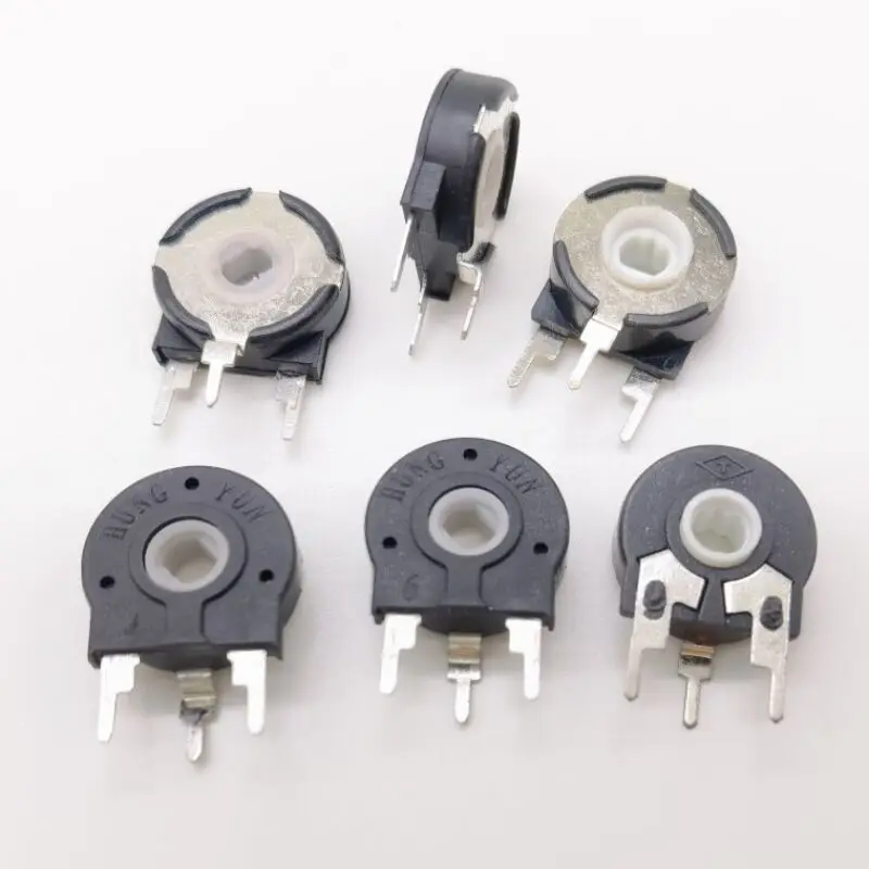 Potentiometer Kit Multiturn Potentiometer Linear Potentiometer Rotary Potentiometer Trimmer Potentiometer 5PCS potentiometer PT15 500ohm 1K 2K 5K 10K 20K 50K 100K 500K 1M oval hole vertical adjustable resistance switch 3Pin