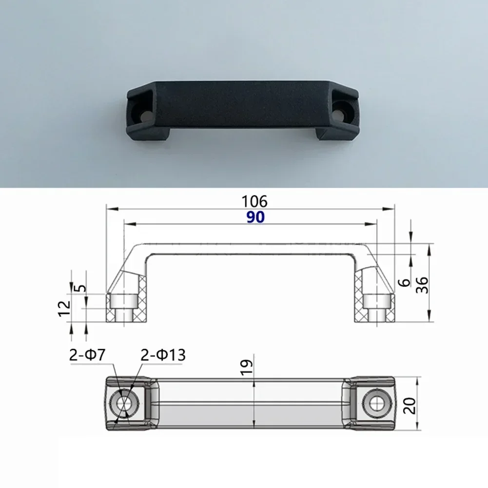 Cabinet Pulls Handles Furniture Handles Drawer Knob Black Plastic Industrial Cabinet Wardrobe Knobs Hardware 2PCS furniture handles
