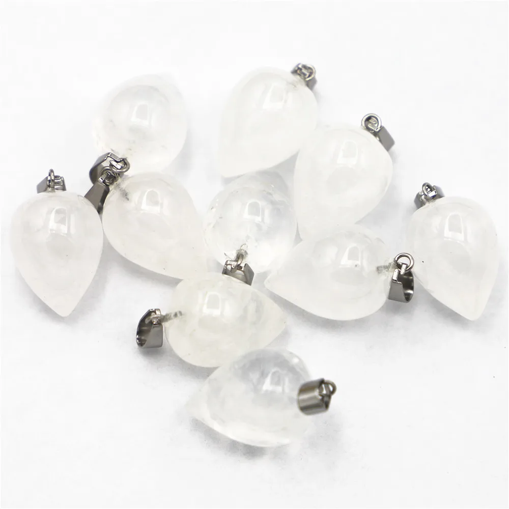 2022 New Good Quality Natural Clear Quartz Circular Cone Shape Pendants For Jewelry Making  Wholesale 12Pcs/Lot  Free Shipping