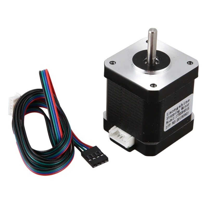 1 Pcs Nema 17 Stepper Motor 48Mm 42Bygh 2A 4-Lead (17Hs8401) 1M Cable for 3D Printer Cnc Xyz