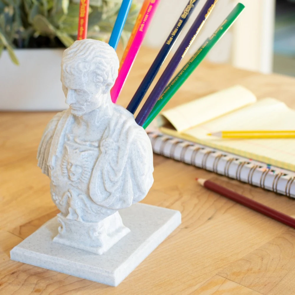Julius Caesar Desk Pen Holder Ides Of March Statue Furniture Decoration Pencil Rack For Office School Supplies