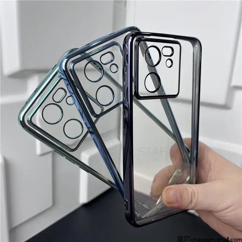 Elegant Plating Bumper Clear Case - Soft Silicone Transparent Back Cover